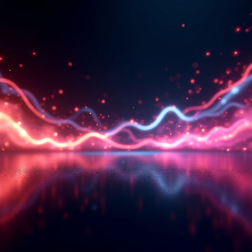 Animación de gráficos en movimiento abstracta en una pantalla.